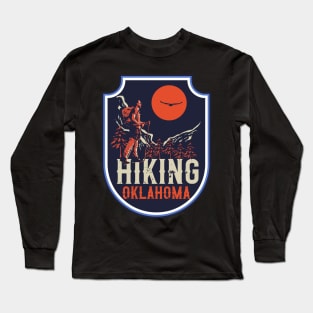 Hiking adventure wild retro exploring Oklahoma Long Sleeve T-Shirt